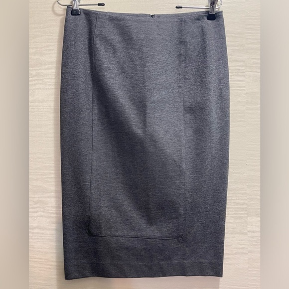 Cabi Ponte Knit Pencil Midi Skirt Gray Back Zip Office Career Work Casual - Picture 1 of 8